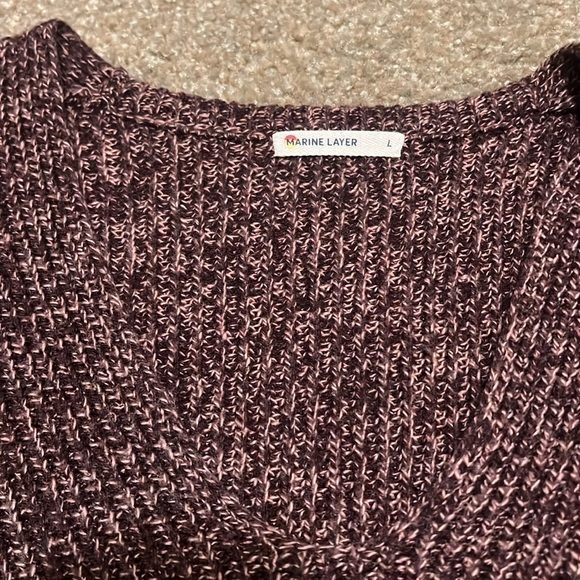 Marine Layer Purple V Neck Sweater in Large - Picture 2 of 9